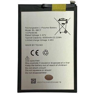 Акумулятор BL-58CT Tecno Spark 7 / Tecno Spark 7 Go KF6g Original (PRC) 717862 фото